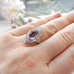 Victorian 18ct Gold Diamond Amethyst Cabochon Navette Ring US Size 7 UK P