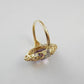 Victorian 18ct Gold Diamond Amethyst Cabochon Navette Ring US Size 7 UK P