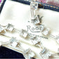 Art Deco Sterling Silver Riviere Diamond Paste Choker Necklace