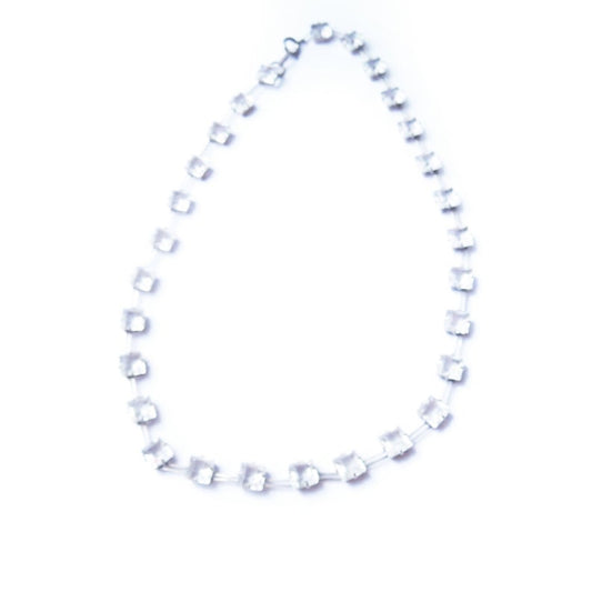 Art Deco Sterling Silver Riviere Diamond Paste Choker Necklace