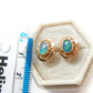 Vintage 14 Carat Gold Opal Stud Earrings October Birthstone