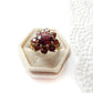 Vintage Gilt Metal Garnet Flower Ring January Birthstone Size 5.5