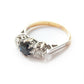 Vintage 18ct Gold Platinum Sapphire & Diamond Ring US Size 5 UK L