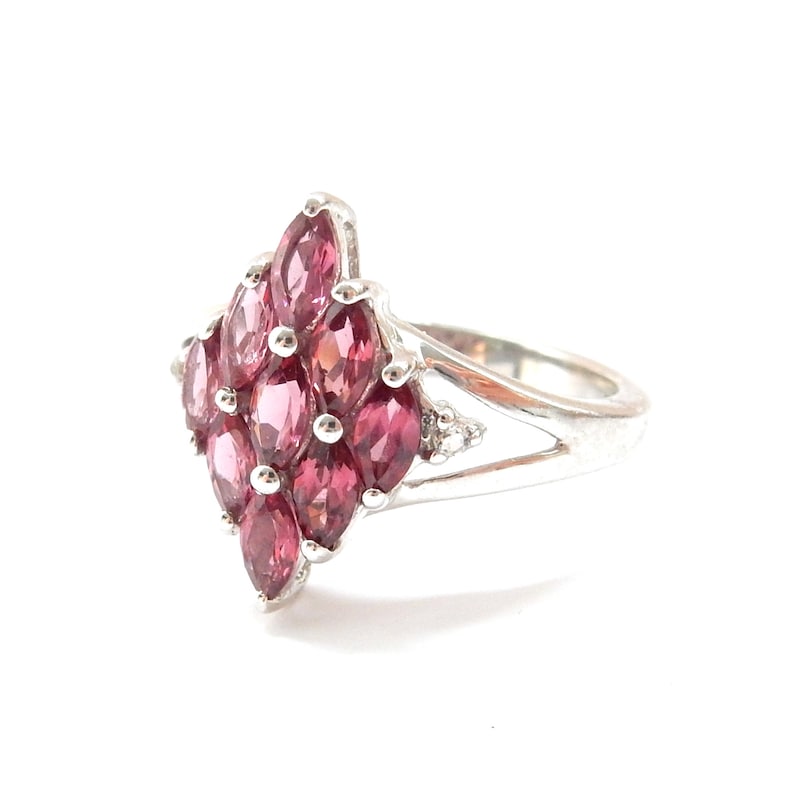 Sterling Silver Pink Tourmaline Ring Size 6 3/4