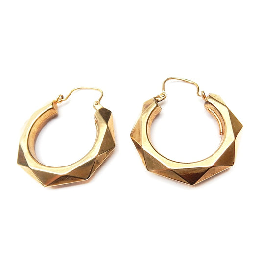Vintage 9 Carat Gold Creole Hoop Earrings