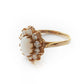 Vintage 9 Carat Gold Opal Daisy Ring US Size 5 October Birthstone