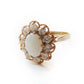 Vintage 9 Carat Gold Opal Daisy Ring US Size 5 October Birthstone