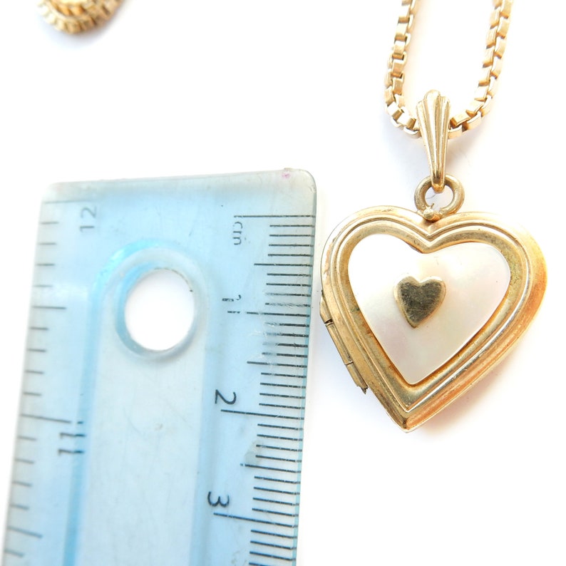 Vintage Rolled Gold Shell Heart Locket Necklace