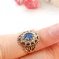 Victorian 9ct Gold Sapphire & Diamond Paste Ring Size 4 1/4
