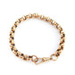 Antique Rolled Gold Belcher Link Chain Bracelet with Dog Clip 8 1/4"