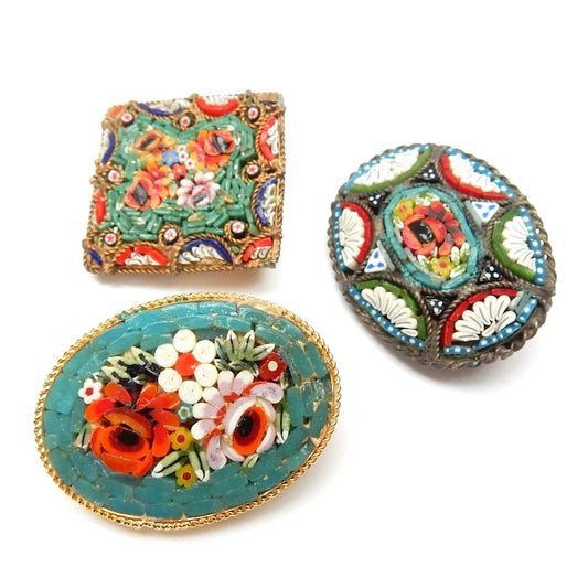 Collection Vintage Italian Micro Mosaic Brooch