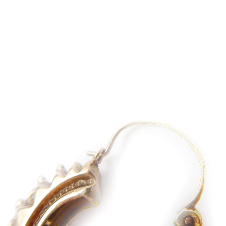 Victorian 9 Carat Gold Creole Spike Hoop Earrings