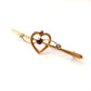 Antique 9ct Gold Ruby & Seed Pearl Heart Brooch