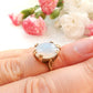 Victorian 9ct Gold Opaline Glass Ring Size 3.5