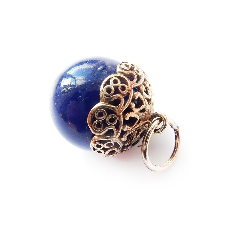 Vintage 9ct Gold Lapis Lazuli Globe Charm