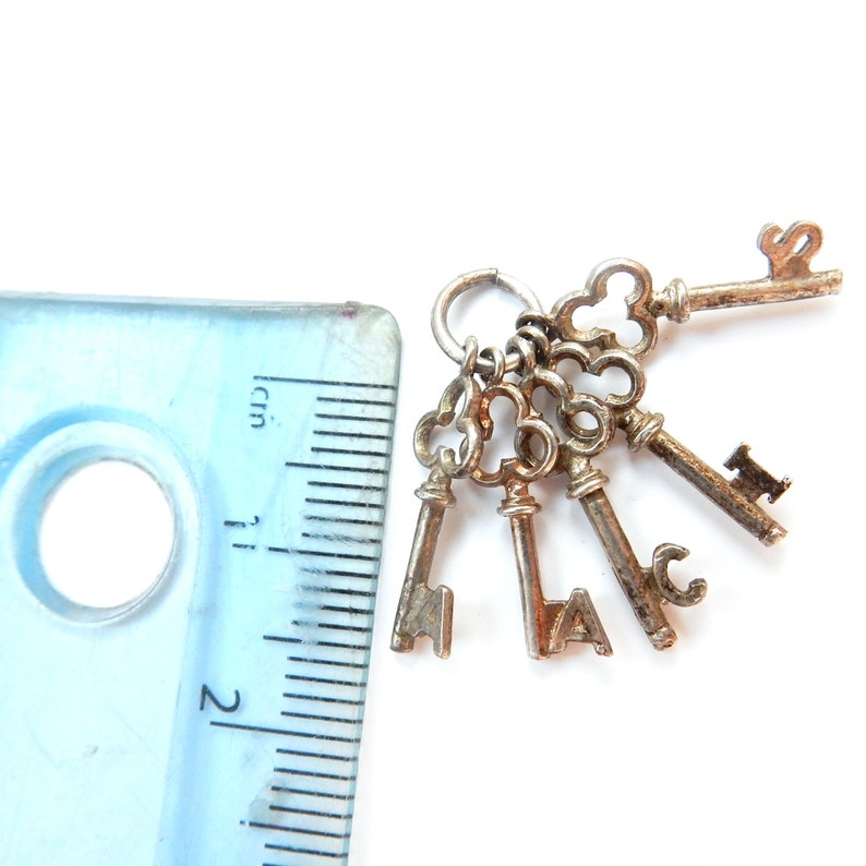 Vintage Solid Silver Set of Keys Charm