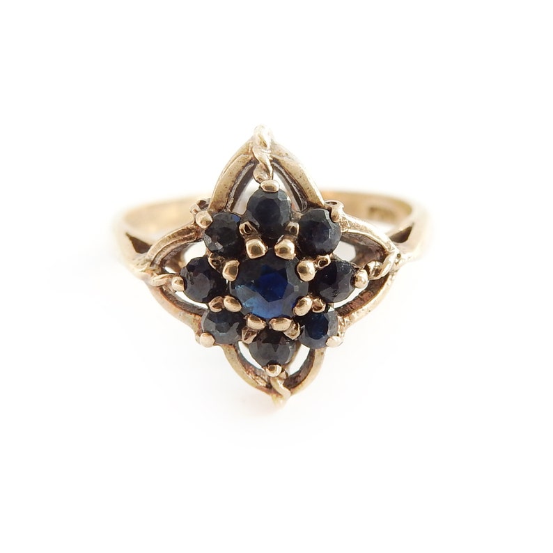 Vintage 9ct Gold Sapphire Star Ring Size 6 1/4