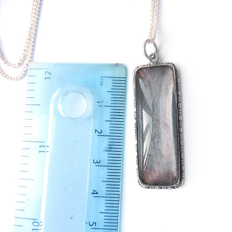 Antique Art Deco Morpho Butterfly Wing TLM Pendant Necklace Sterling Silver