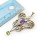 Art Nouveau Style 9ct Gold Peridot Amethyst & Seed Pearl Pendant