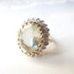 Vintage 9ct Gold Brazilian Green Amethyst & Diamond Ring US Size 6.5