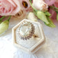 Vintage 9ct Gold Brazilian Green Amethyst & Diamond Ring US Size 6.5 UK N 1/2