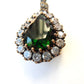 Vintage Sterling Silver Emerald Green Chalcedony Pendant