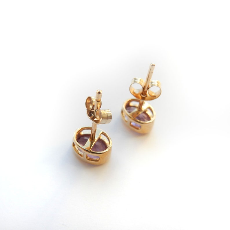 9ct Gold Amethyst Stud Earrings February Birthstone