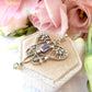 Art Nouveau Style 9ct Gold Peridot Amethyst & Seed Pearl Pendant