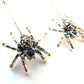 Exceptional Sterling Silver Marcasite & Sapphire Spider Collar Necklace & Matching Earrings
