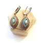 Vintage Sterling Silver Turquoise & Chalcedony Earrings Ring & Pendant Jewellery Set