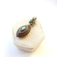 Vintage Sterling Silver Turquoise & Chalcedony Earrings Ring & Pendant Jewellery Set
