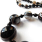 Vintage Sterling Silver Banded Agate Hand Knotted Bead Necklace (25inches)