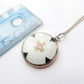 Antique Sterling Siver Guilloche Enamel Locket Necklace