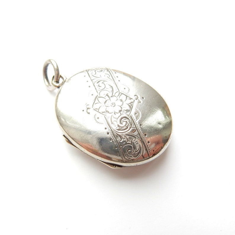 Antique Victorian Solid Silver Hand Chased Locket