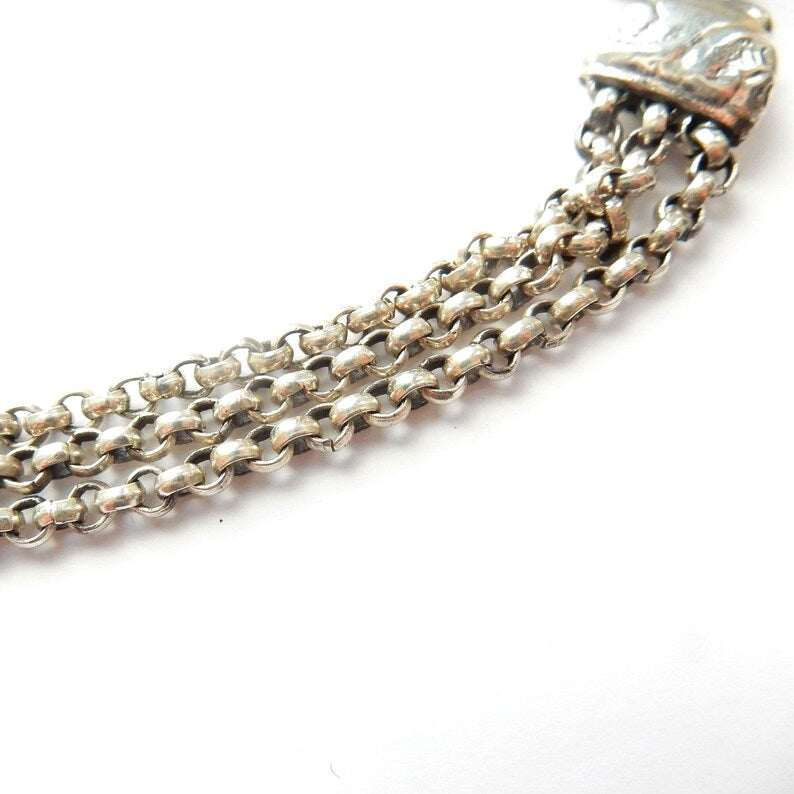 Silver albert chain bracelet new arrivals