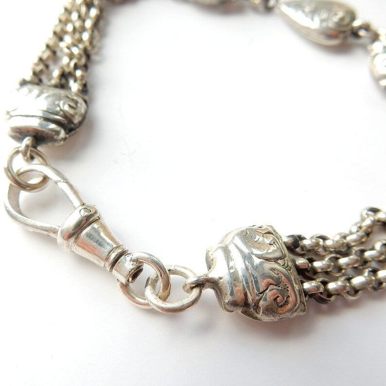 Sterling silver watch chain sale