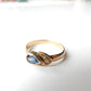 Antique 14ct Gold Sapphire & Diamond Band Ring US Size 8 3/4 UK S September Birthstone