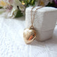 Vintage 9ct Gold Back & Front Engraved Heart Locket Necklace