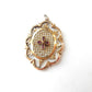 Edwardian Rolled Gold Amethyst Filigree Openwork Pendant
