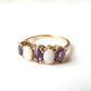 Vintage 9ct Gold Amethyst & Opal Ring US Size 7 UK P