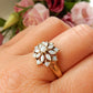 Antique 14ct Gold Opal Flower Ring US Size 11.5 UK Y