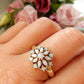 Antique 14ct Gold Opal Flower Ring US Size 11.5 UK Y