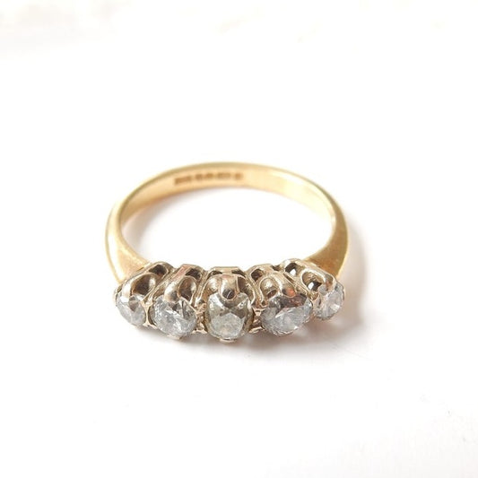 Antique 18ct Gold Diamond Ring US Size 6 1/4 UK N