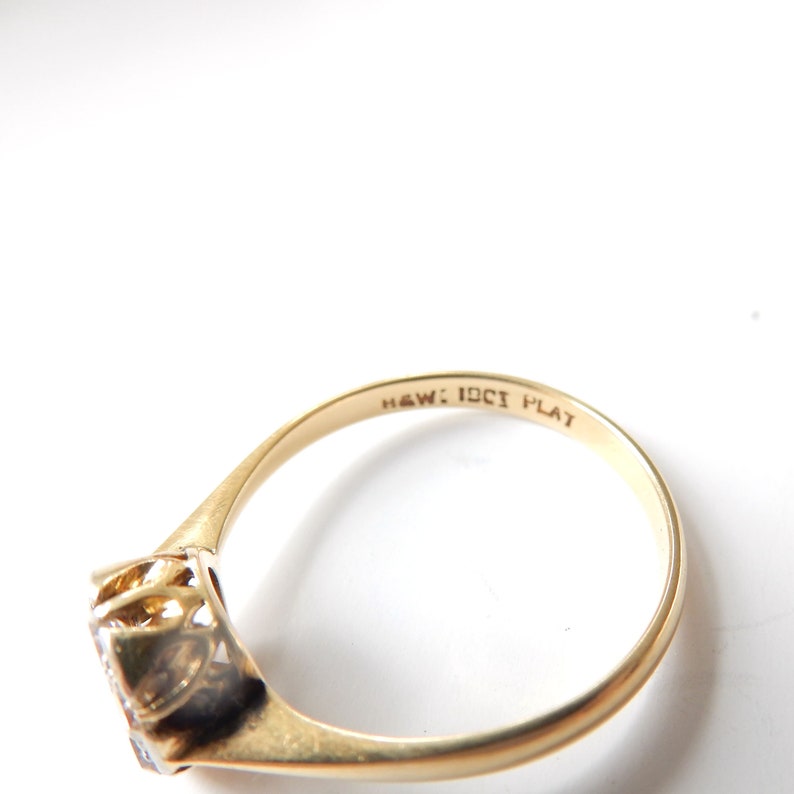 Antique 18ct Gold Platinum Diamond Ring US Size 7 UK P