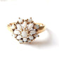 Antique 14ct Gold Opal Flower Ring US Size 11.5 UK Y