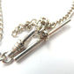 Antique Sterling Silver Albert Chain with T Bar & Dog Clip 13" (15.2grams)