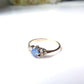 Vintage 9k Gold Cornflower Sapphire Diamond Ring US Size 5 UK K 1/2