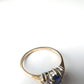 Vintage 9k Gold Cornflower Sapphire Diamond Ring US Size 5 UK K 1/2