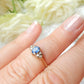 Vintage 9k Gold Cornflower Sapphire Diamond Ring US Size 5 UK K 1/2