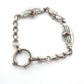 Art Deco French Silverplated Albert Chain Watch Chain Bracelet with Dog Clip 9.5" (22.8grams)